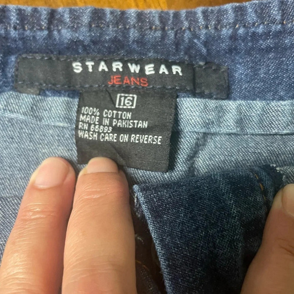 Starwear Jeans Denim Tiered Lace Up Front Skirt Women’s Size 16 100% Cotton - Picture 7 of 8